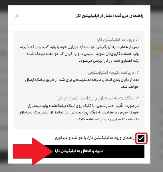 ورود به مرحله پرداخت و دریافت اعتبار اقساطی