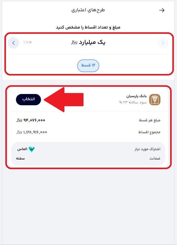 مرحله چهارم: انتخاب نوع وام