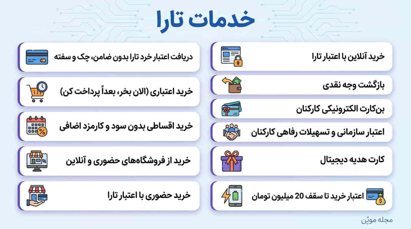 خدمات تارا در یک نگاه